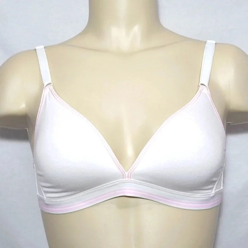 34C Hanes HC47 Cotton Stretch Wire Free T-Shirt Bra White NWT